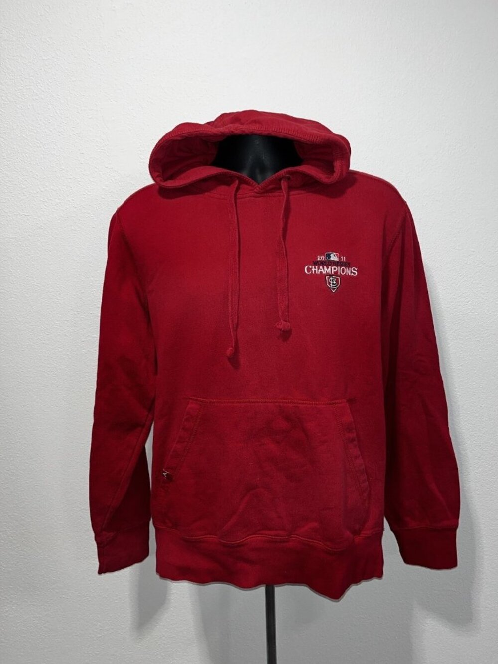 2011 World Series St Louis Cardinals Hoodie Men Medium MLB Majestic Sweatshirt